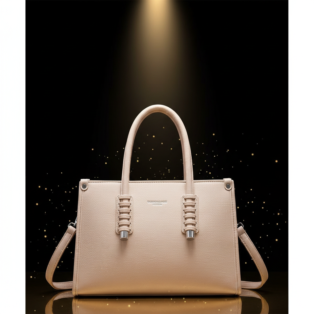Beige Tote - Black Gold