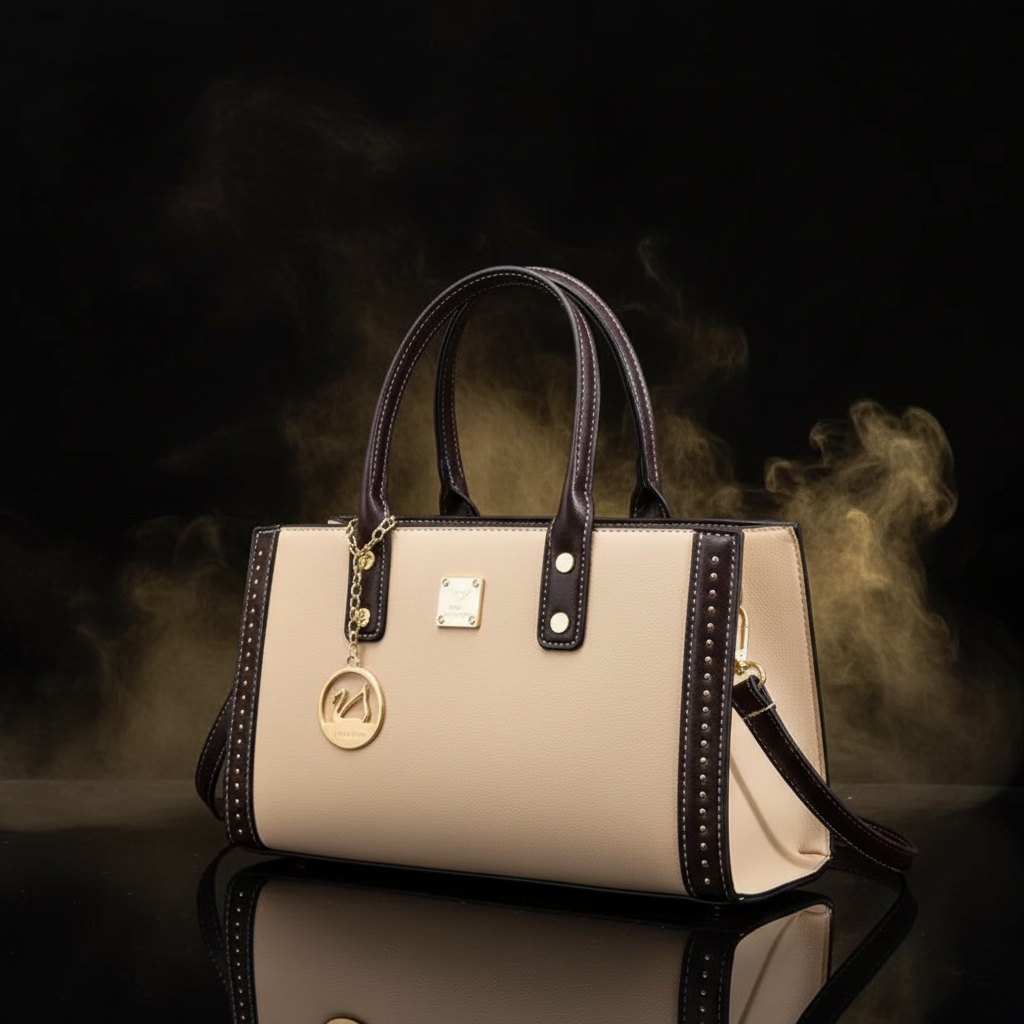 Cream Bag - Black Gold Background