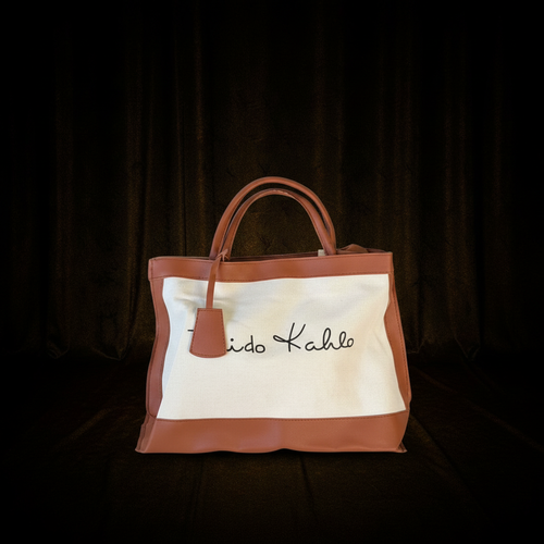 Cream Frida Kahlo tote - luxury background