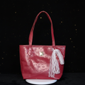 Deep red embossed tote
