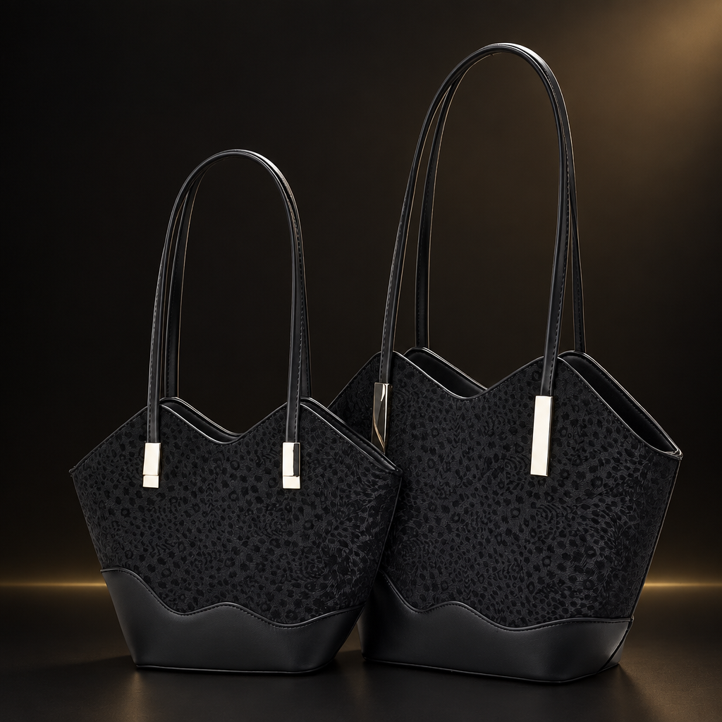 Handbags with near-black background and subtle gold, image 1