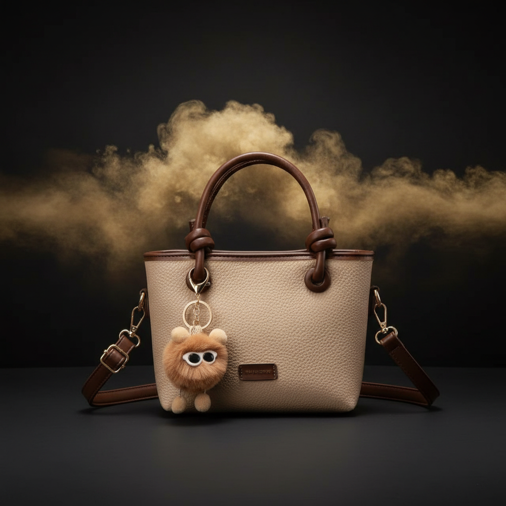 Knot and Charm Cute Bag - Beige