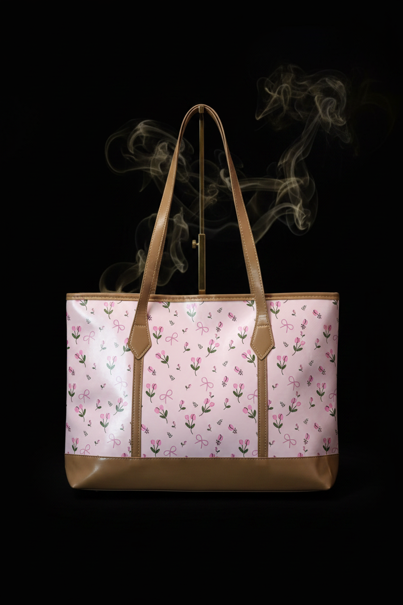 Beige Tulip Tote Bag