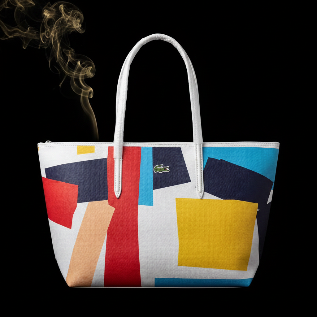Lacoste Tote – Geometric Patchwork