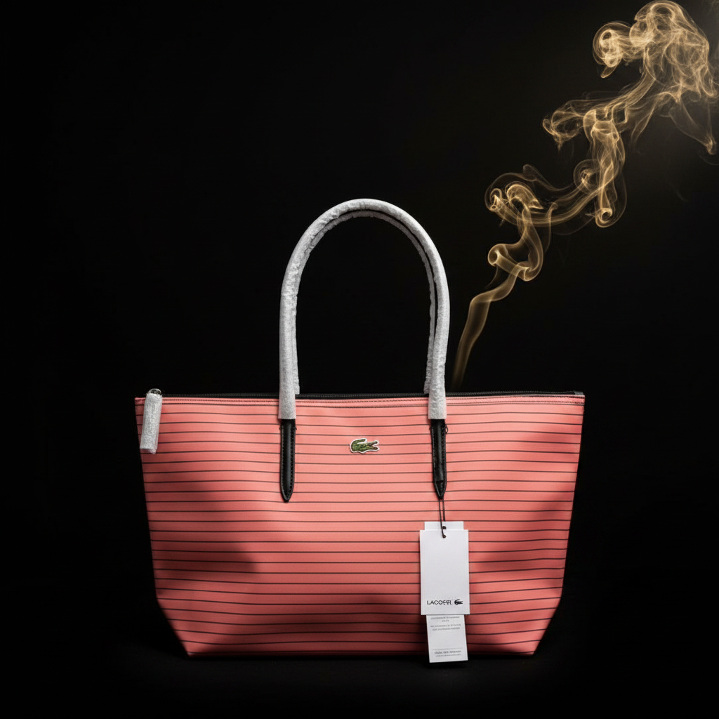 Lacoste Tote – Salmon Pinstripe