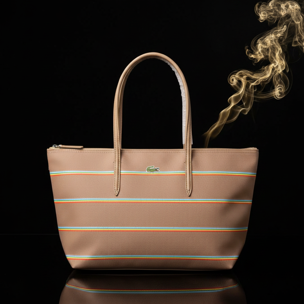 Lacoste Tote – Tan Stripe