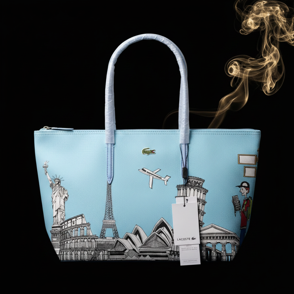 Lacoste Tote – World Print