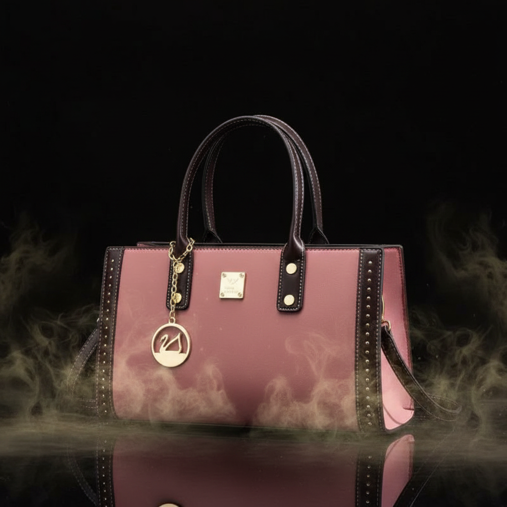 Pink Bag - Black Gold Background