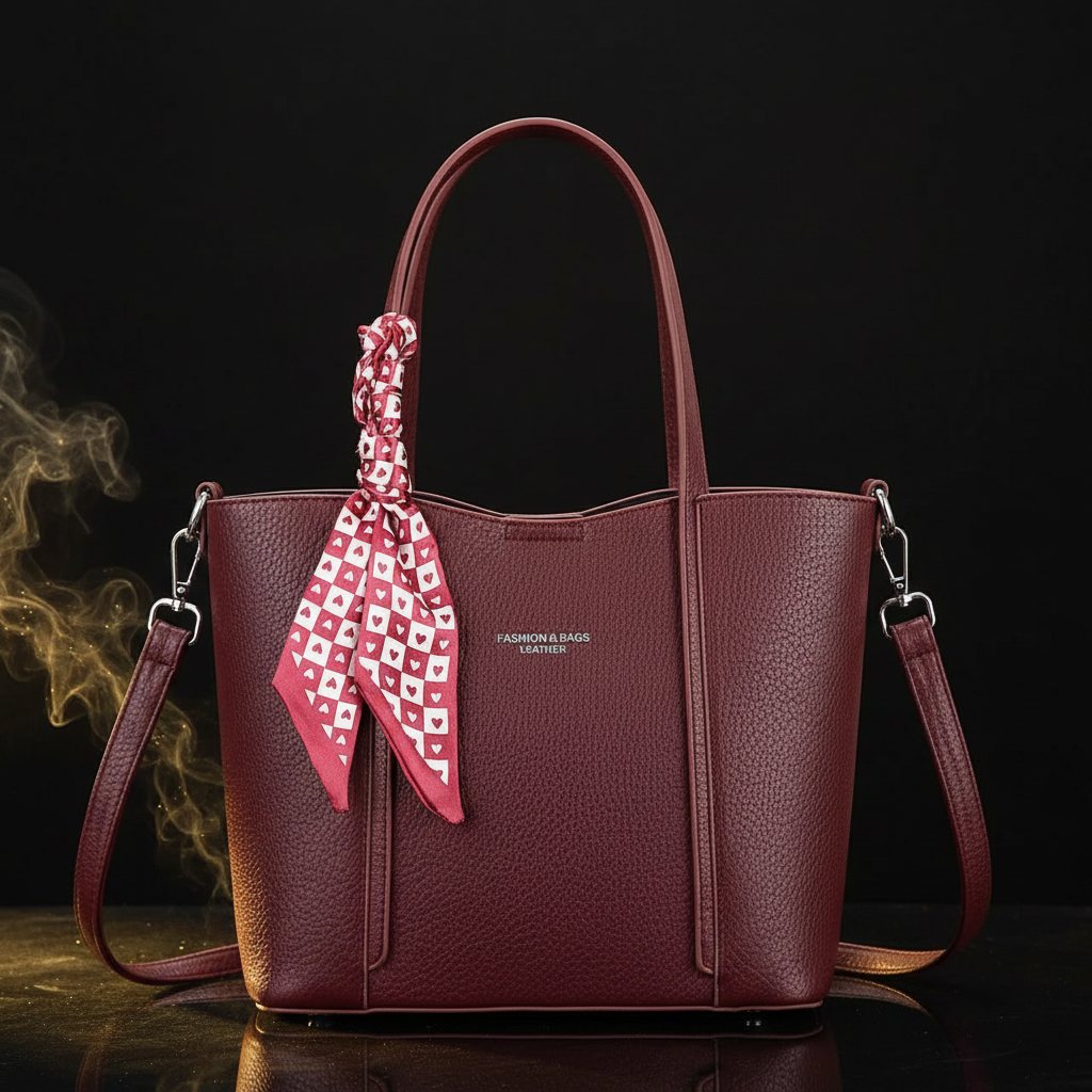 Scarf Tote – Burgundy