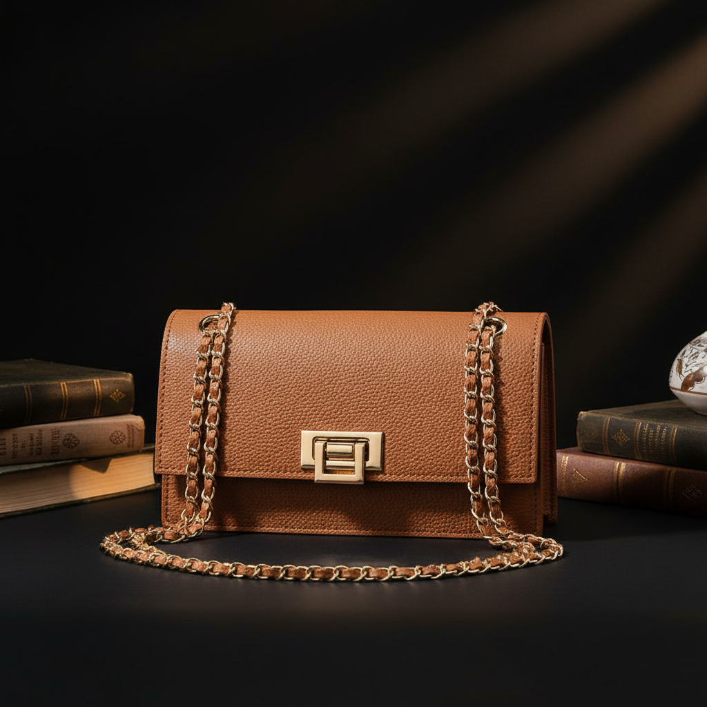 Tan Bag - Dark Background