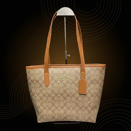Tan Monogram Tote